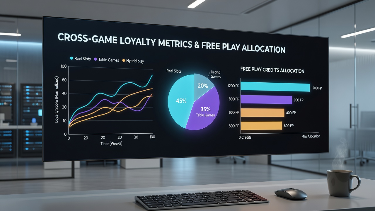 Analytics chart illustrating free play credit flows from mixed reel and table game activity