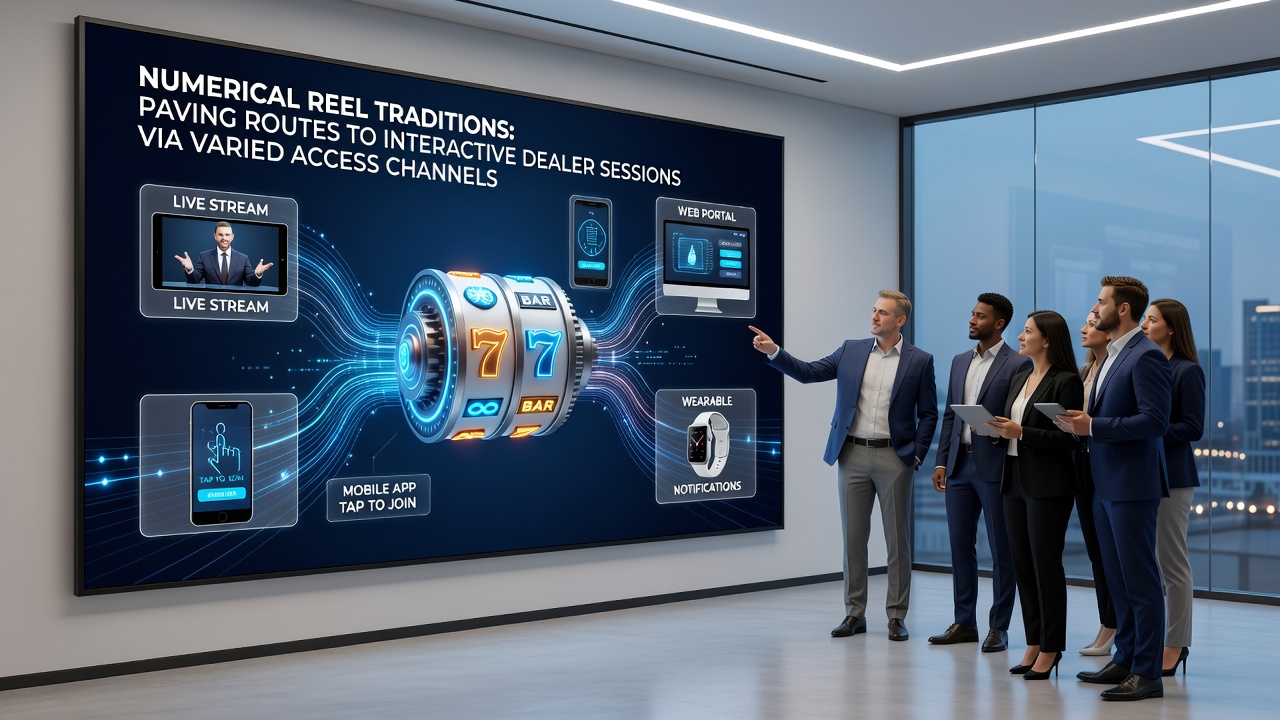 Live dealer studio connected to reel-based game interfaces on phones, tablets, and computers
