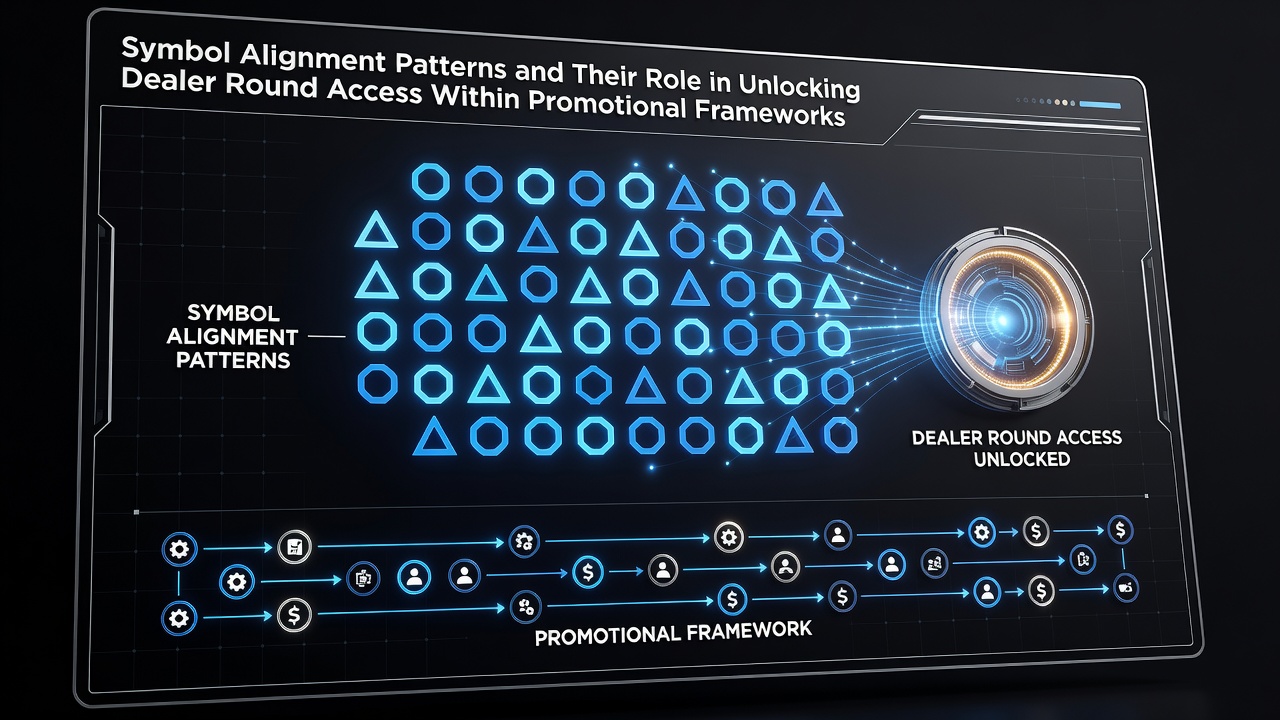 Illustration of a live dealer table interface activated after symbol alignment completion in a promotional bonus sequence