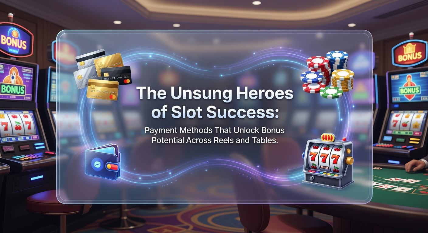 Dynamic graphic of a bank transfer arrow zipping between slot machine paylines and a live dealer blackjack table, with bonus icons exploding on impact